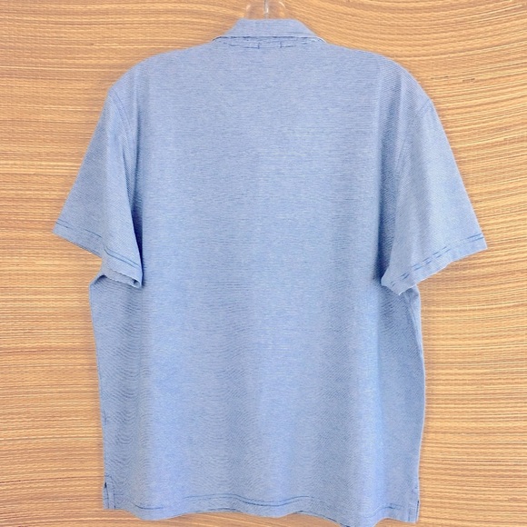 J.McLaughlin Callahan Cotton Polo in Stripe  French Blue/White - Picture 5 of 9